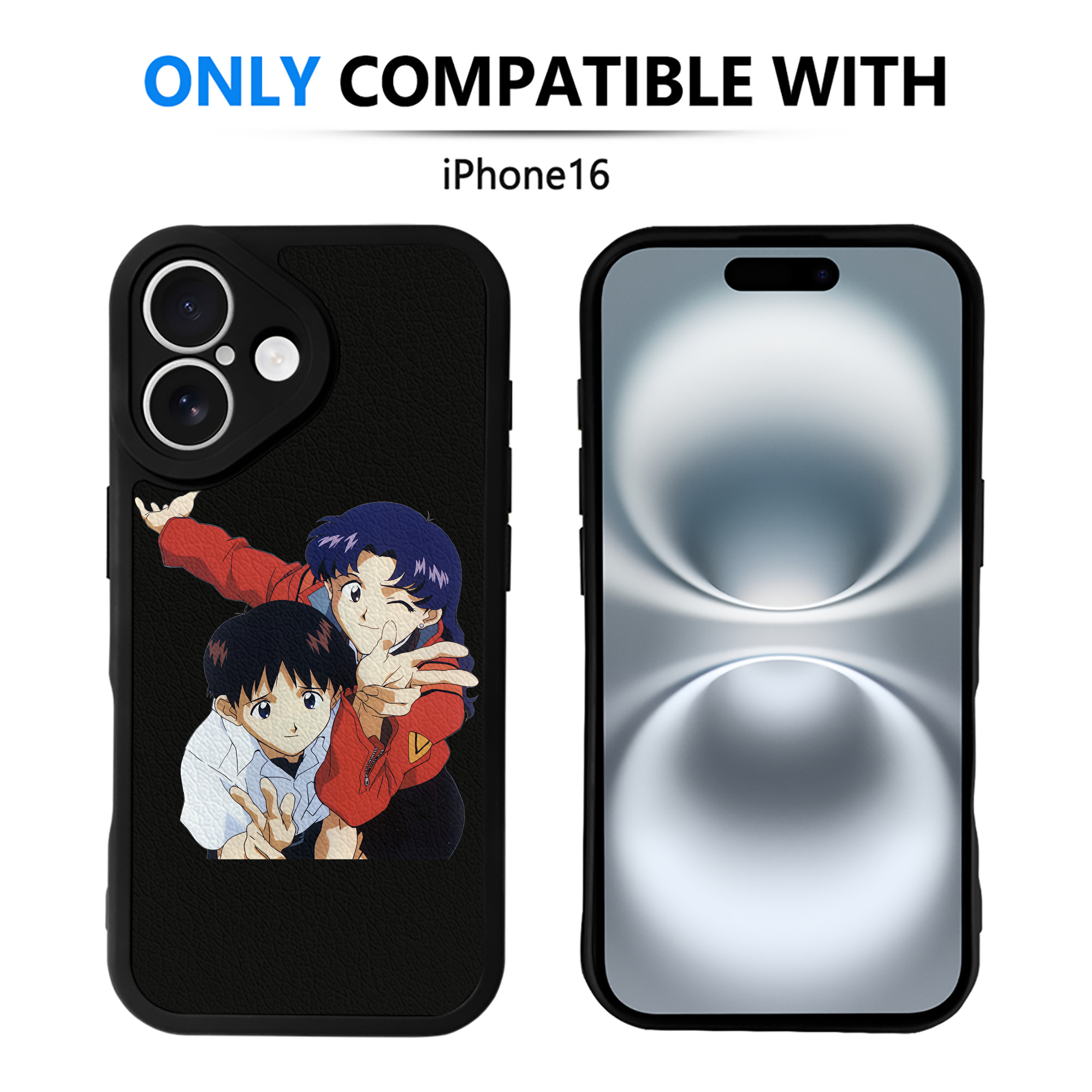 （画像用） EVA 新世紀エヴァンゲリオン 【iPhone 16シリーズ対応】シリコンスマホケース（レザー調） 材質：シリコン